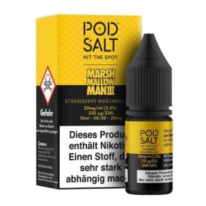 POD Salt FUSION Liquid Nicotine Salt 10ml - Marshmallow Man III Strawberry Marshmallow - 20mg Nicotine